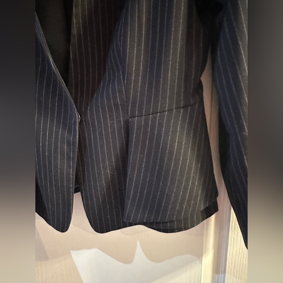 Zara peplum navy pinstripe blazer size M - Picture 5 of 7